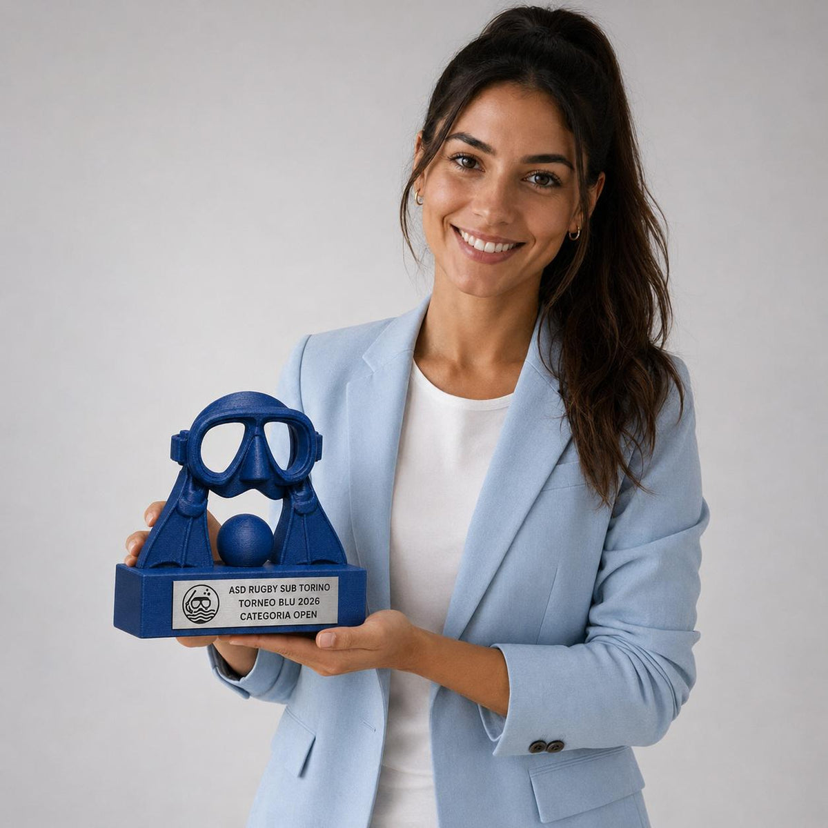 Trofeo Rugby Subacqueo Personalizzato, Premio Torneo e Club con Logo e Targhetta