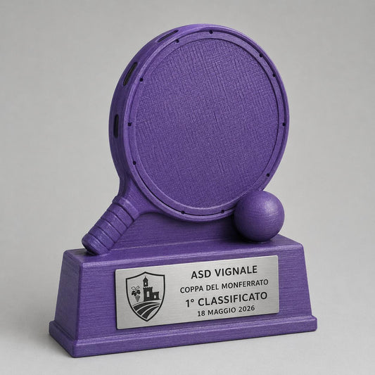 Trofeo Tamburello Personalizzato, Premio Pallatamburello per Torneo, Squadra e Club con Logo e Targhetta