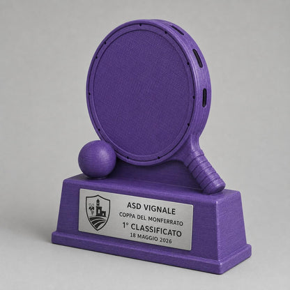 Trofeo Tamburello Personalizzato, Premio Pallatamburello per Torneo, Squadra e Club con Logo e Targhetta