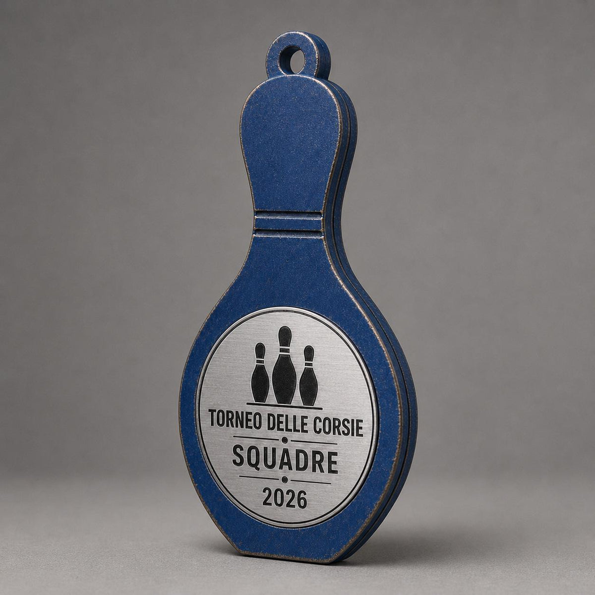 Set da 10 Medaglie Bowling Personalizzate, Forma Birillo per Tornei, Leghe e Club con Logo, Categoria e Data