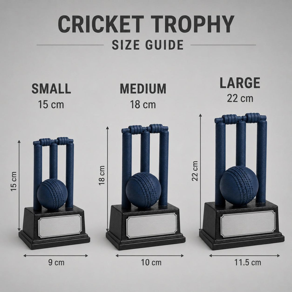 Trofeo Cricket Personalizzato con Wicket e Palla, Premio Torneo per Club, Scuole e Categorie con Logo