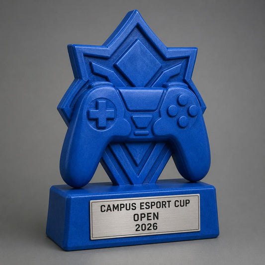 Trofeo E-Sport Personalizzato con Controller Stilizzato, Premio Torneo per Scuole, Club ed Eventi