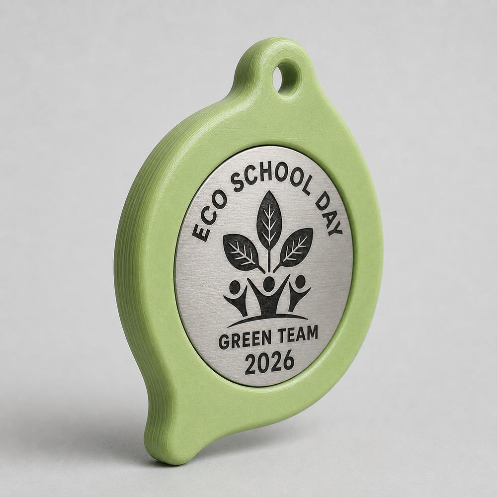 Set da 10 Medaglie Ambiente Tutte Uguali a Forma di Foglia, Premio per Scuole, Eco Eventi e Associazioni