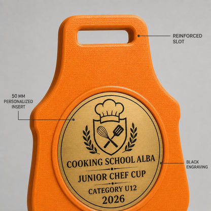 Set da 10 Medaglie Cucina Tutte Uguali a Forma di Grembiule, Premio per Scuole, Gare ed Eventi