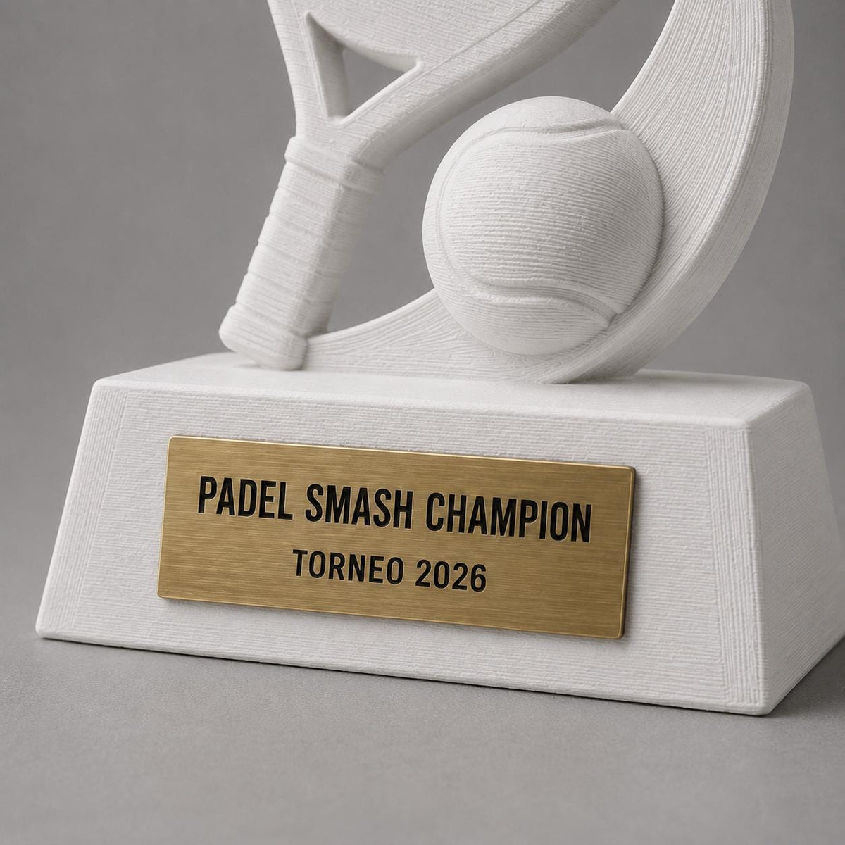 Trofeo padel personalizzato stampato 3D, premio torneo padel con targhetta incisa, regalo giocatore Smash Champion