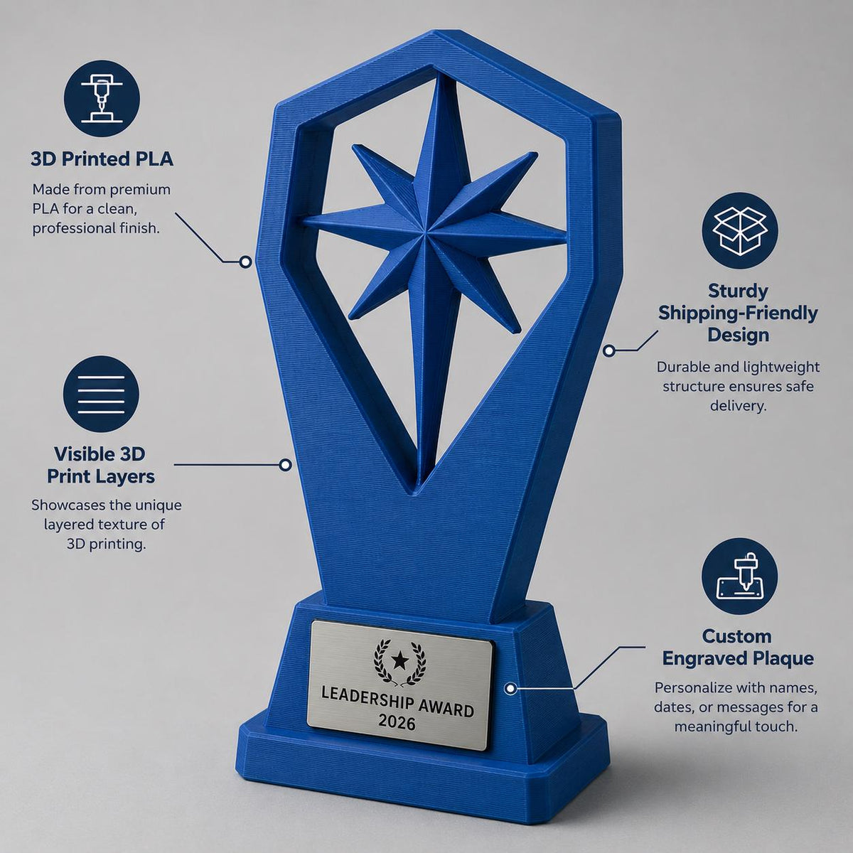 Trofeo chef personalizzato stampato 3D, premio gara di cucina con targhetta incisa, regalo cuoco e cooking contest
