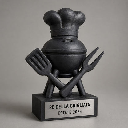 Trofeo Re della Grigliata Personalizzato, Regalo Divertente per Papà, Amici, Compleanni e Appassionati di Barbecue