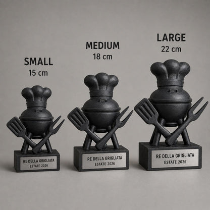 Trofeo Re della Grigliata Personalizzato, Regalo Divertente per Papà, Amici, Compleanni e Appassionati di Barbecue