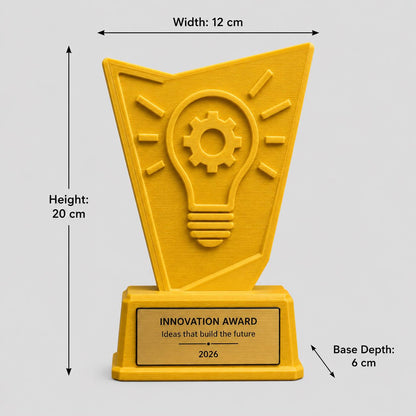 Trofeo Premio Innovazione personalizzato – Stampa 3D , premio aziendale con targhetta incisa, regalo collega