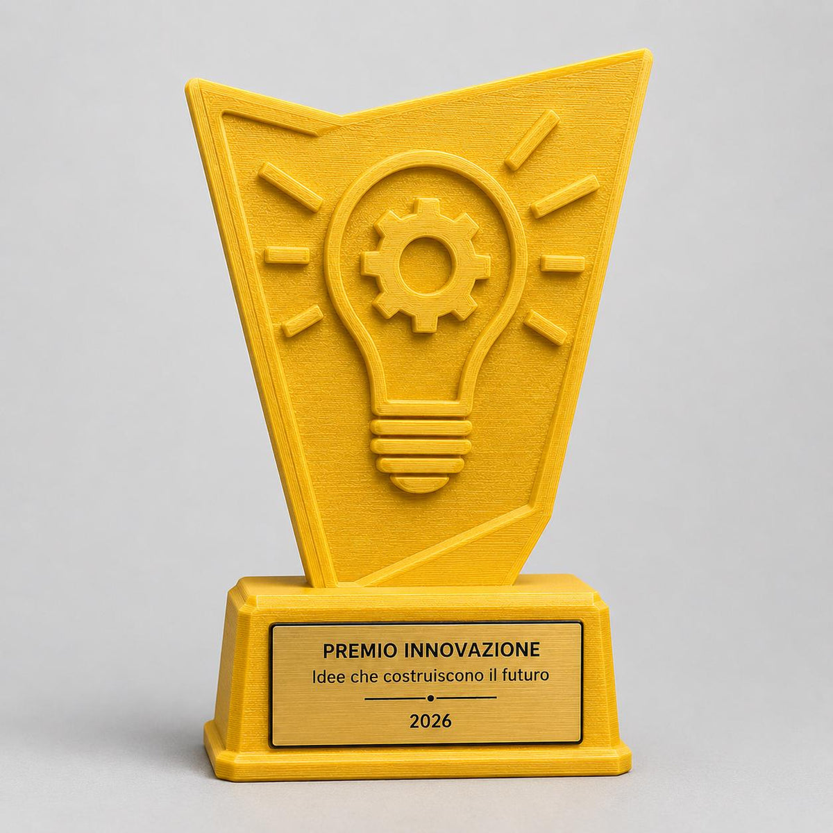 Trofeo Premio Innovazione personalizzato – Stampa 3D , premio aziendale con targhetta incisa, regalo collega