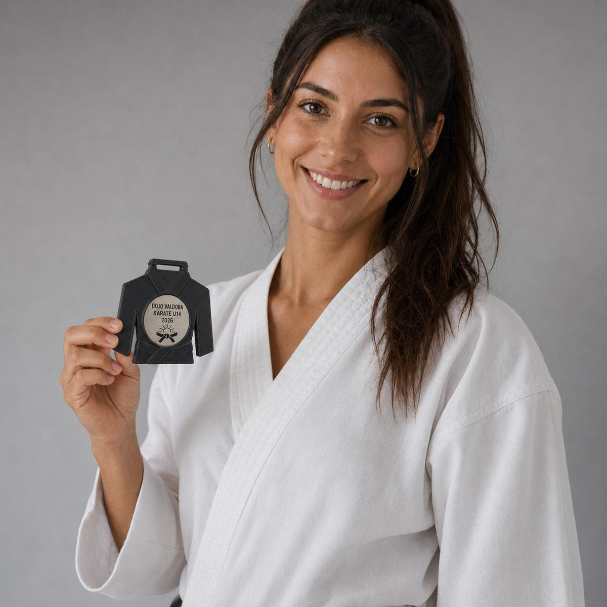 Set da 10 Medaglie Karate Tutte Uguali, Forma Kimono per Dojo, Gare, Scuole e Associazioni