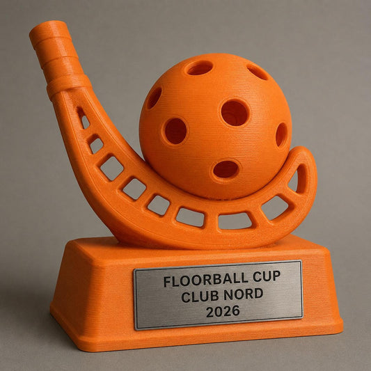 Trofeo Floorball Personalizzato con Bastone e Pallina, Premio Torneo per Club, Scuole e Squadre