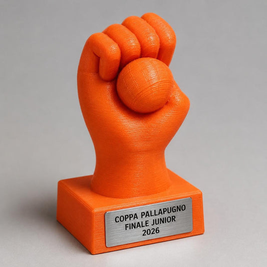 Trofeo Pallapugno Personalizzato con Mano e Pallina, Premio Torneo per Club, Scuole e Squadre