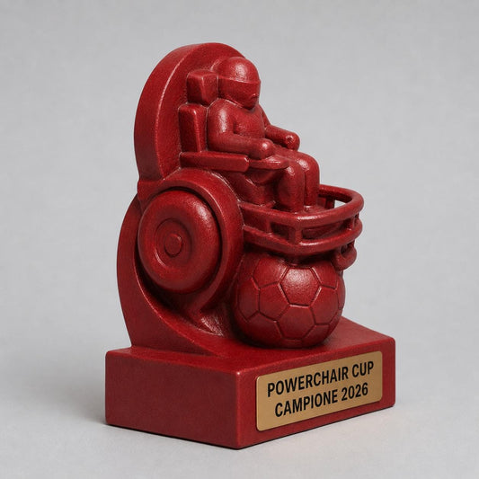Trofeo Powerchair Football Personalizzato, Premio Calcio in Carrozzina Elettrica per Tornei, Club e Squadre