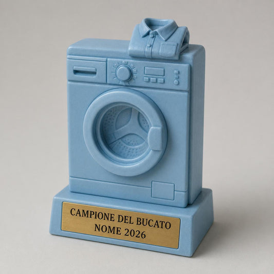 Trofeo Campione del Bucato Personalizzato, Regalo Divertente per Casa, Compleanno, Mamma, Papà, Amico o Collega