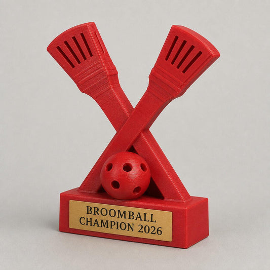 Trofeo Broomball Personalizzato, Premio Sportivo per Tornei, Club e Squadre con Targhetta Incisa