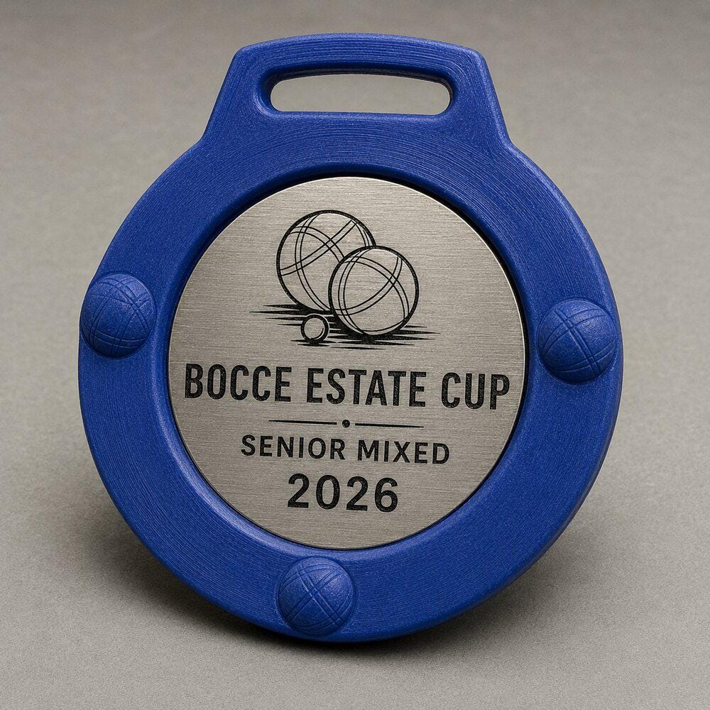 Set da 10 Medaglie Bocce Tutte Uguali, Premio Personalizzato per Tornei, Club e Associazioni