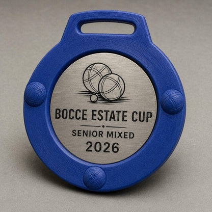 Set da 10 Medaglie Bocce Tutte Uguali, Premio Personalizzato per Tornei, Club e Associazioni