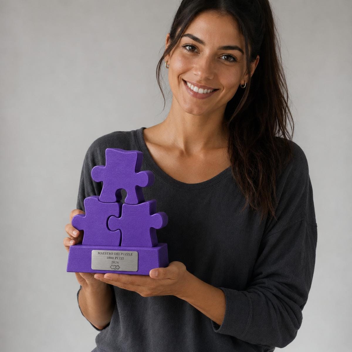 Trofeo Maestro dei Puzzle Personalizzato, Regalo Divertente per Amico, Famiglia, Collega o Puzzle Lover