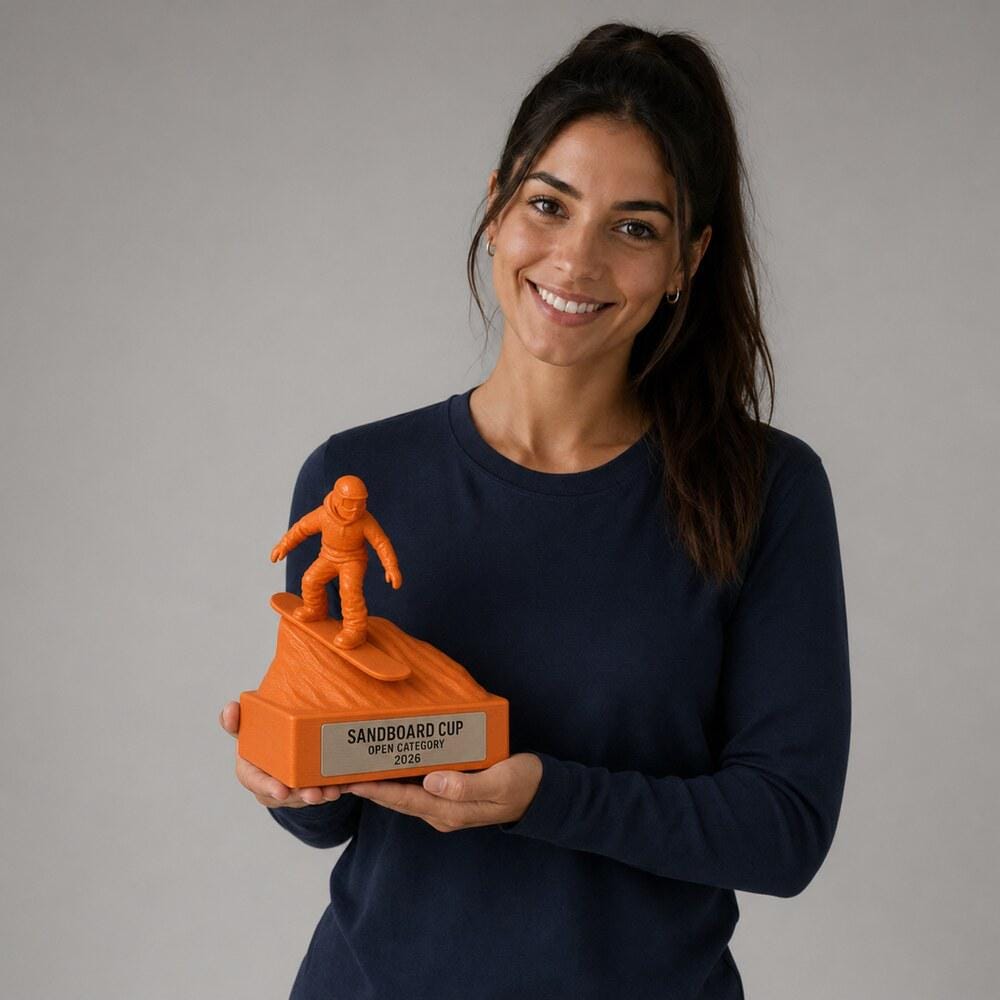 Trofeo Sandboarding Personalizzato, Premio Sportivo per Gare sulla Sabbia, Tornei, Club e Associazioni