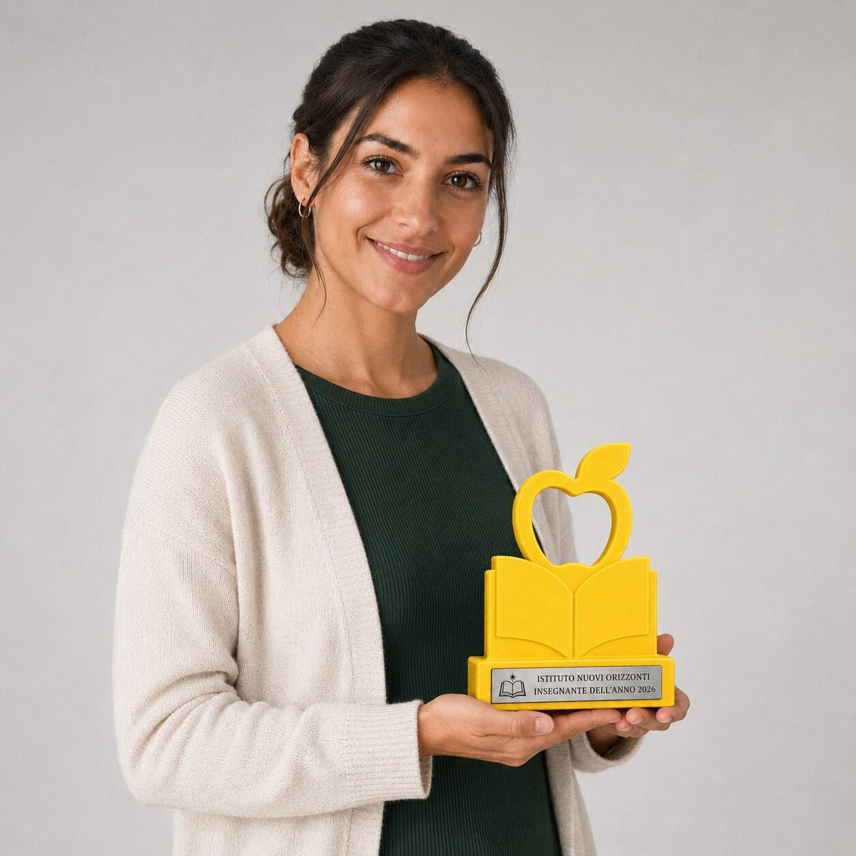 Trofeo Insegnante dell’Anno Personalizzato, Premio Docente con Logo e Targhetta Acciaio