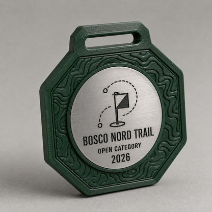 Set da 10 Medaglie Orientamento Personalizzate con Inserto Effetto Metallico, Premio per Gare, Club e Scuole