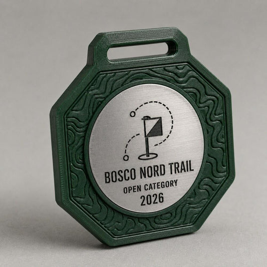 Set da 10 Medaglie Orientamento Personalizzate con Inserto Effetto Metallico, Premio per Gare, Club e Scuole