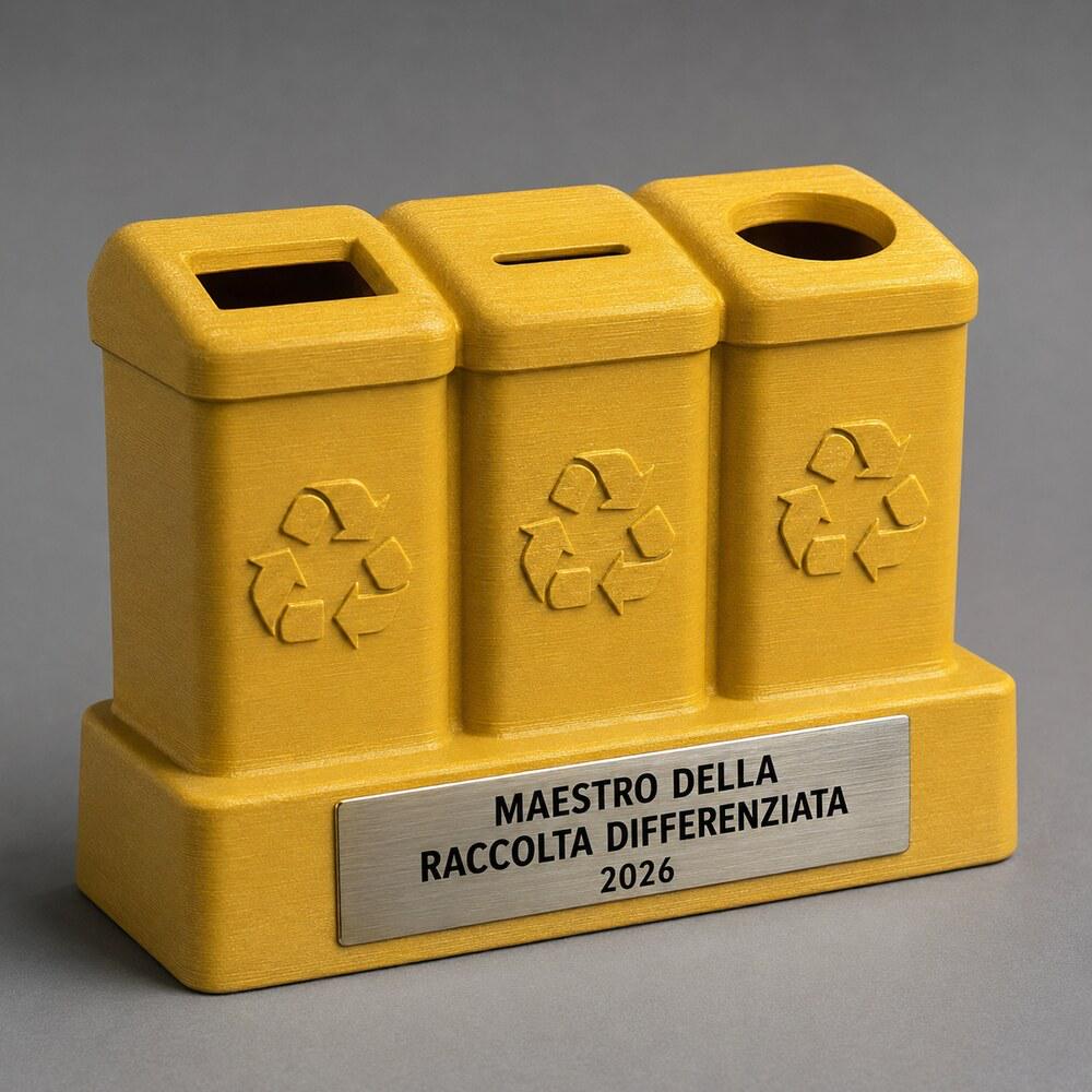 Trofeo Maestro della Raccolta Differenziata Personalizzato, Regalo Divertente per Amico, Collega o Famiglia