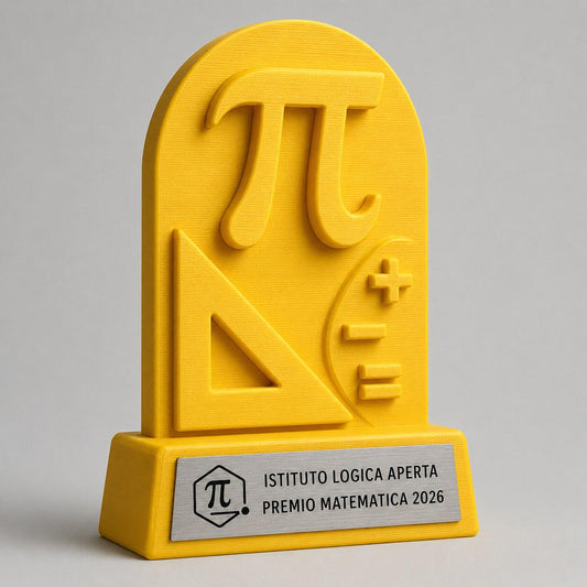 Trofeo Matematica Personalizzato, Premio Concorso Scolastico con Logo e Targhetta Acciaio