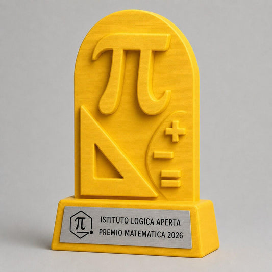 Trofeo Matematica Personalizzato, Premio Concorso Scolastico con Logo e Targhetta Acciaio