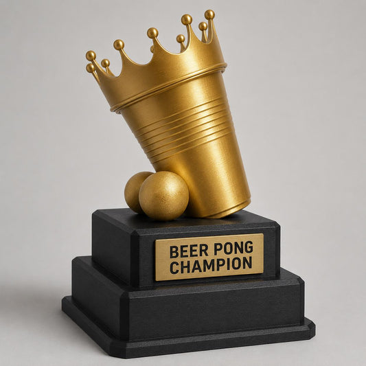 Premio Beer Pong Personalizzato, Premio Torneo Divertente con Logo e Targhetta Acciaio