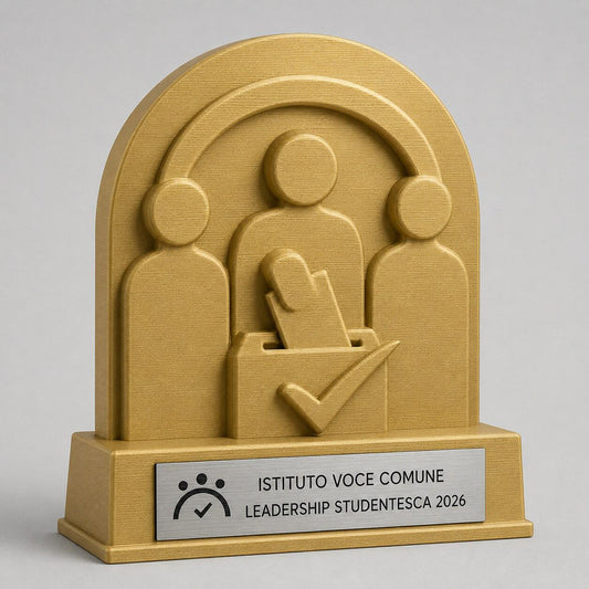 Trofeo Rappresentante d’Istituto Personalizzato, Premio Leadership Studentesca con Logo e Targhetta Acciaio