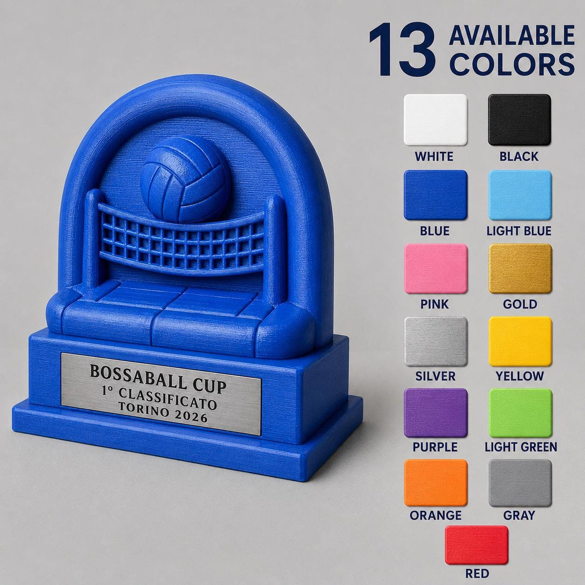 Trofeo Bossaball Personalizzato, Premio Sportivo per Tornei, Club, Scuole e Associazioni
