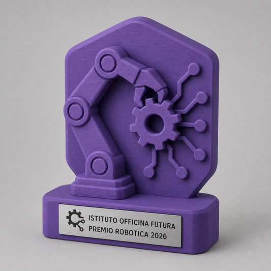 Trofeo Robotica Personalizzato, Premio Gara Scolastica STEM e Coding con Logo e Targhetta Acciaio