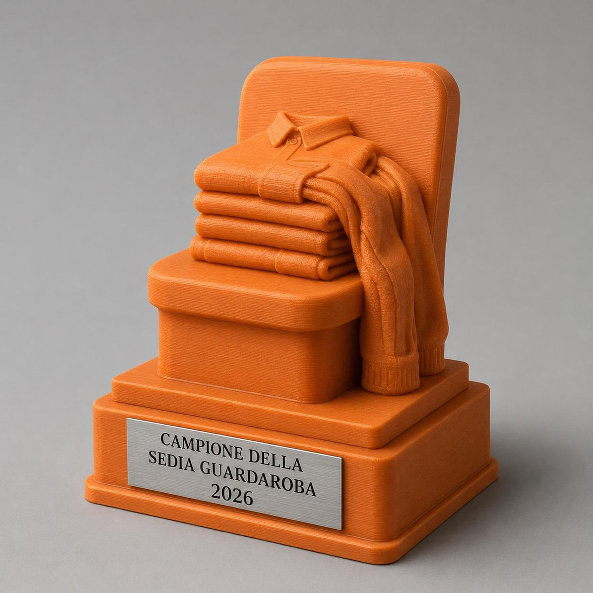 Trofeo Campione della Sedia Guardaroba Personalizzato, Regalo Divertente per Amico, Collega, Famiglia o Coinquilino