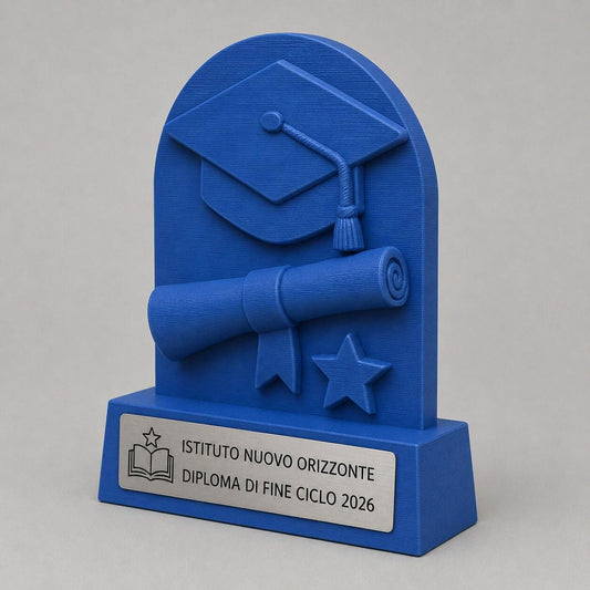 Trofeo Diploma Personalizzato, Premio Fine Anno Scolastico e Cerimonia con Logo e Targhetta Acciaio