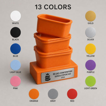 Trofeo Campione dei Contenitori Senza Coperchio Personalizzato, Regalo Divertente per Famiglia, Amico o Coinquilino