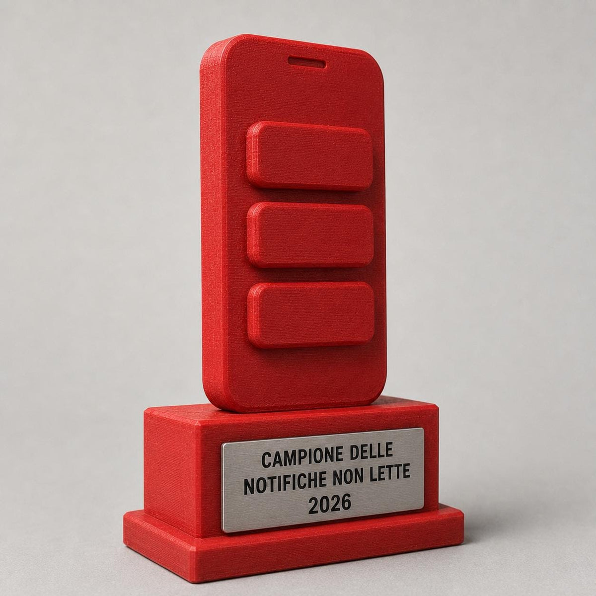 Trofeo Campione delle Notifiche Non Lette Personalizzato, Regalo Divertente per Amico, Collega o Famiglia