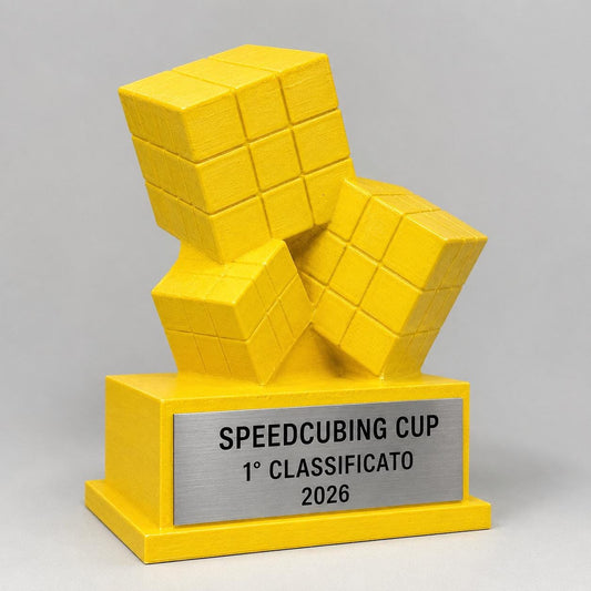 Trofeo Speedcubing Personalizzato, Premio Sportivo per Gare di Velocità, Club, Scuole e Associazioni