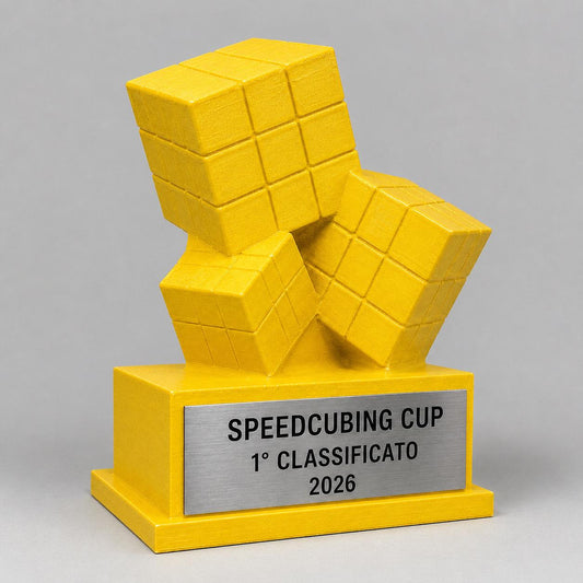Trofeo Speedcubing Personalizzato, Premio Sportivo per Gare di Velocità, Club, Scuole e Associazioni
