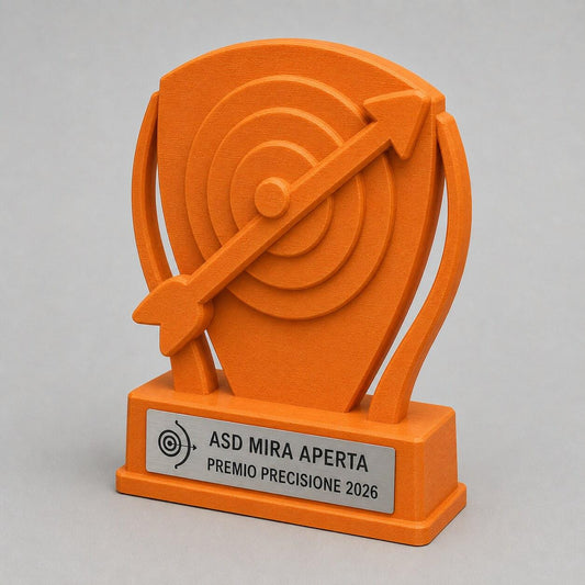 Trofeo Tiro con l’Arco Personalizzato, Premio Gara Arcieri e Bullseye con Logo e Targhetta Acciaio