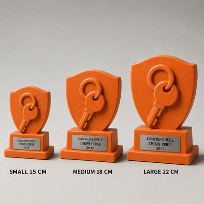 Trofeo Campione delle Chiavi Perse Personalizzato, Regalo Divertente per Amico, Collega, Papà, Mamma o Coinquilino