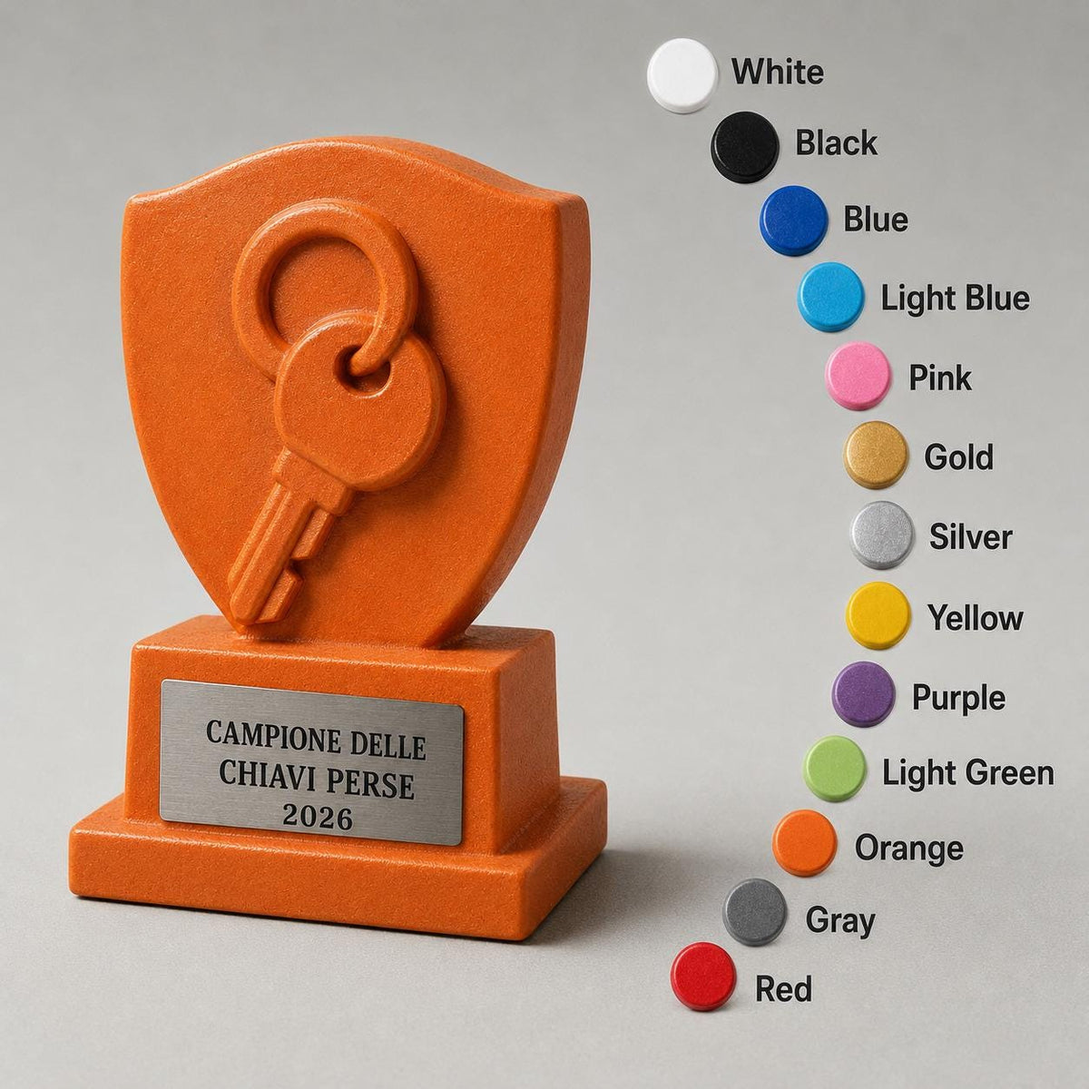 Trofeo Campione delle Chiavi Perse Personalizzato, Regalo Divertente per Amico, Collega, Papà, Mamma o Coinquilino