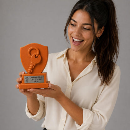Trofeo Campione delle Chiavi Perse Personalizzato, Regalo Divertente per Amico, Collega, Papà, Mamma o Coinquilino