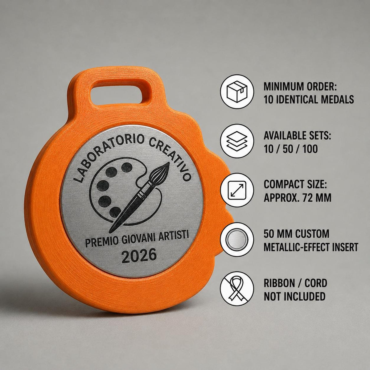 Set da 10 Medaglie Tutte Uguali Laboratorio d'Arte, Ordine minimo: 10 Medaglie Tutte Uguali, Premio Personalizzato