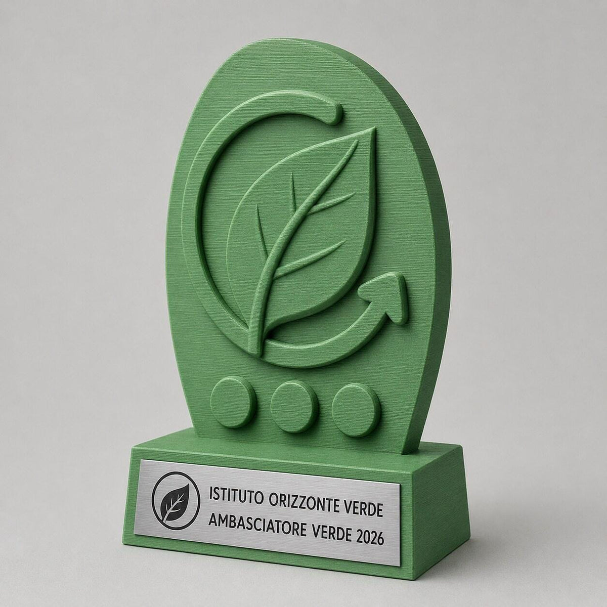 Trofeo Ambiente Scolastico Personalizzato, Premio Eco School e Ambasciatore Verde con Logo e Targhetta Acciaio