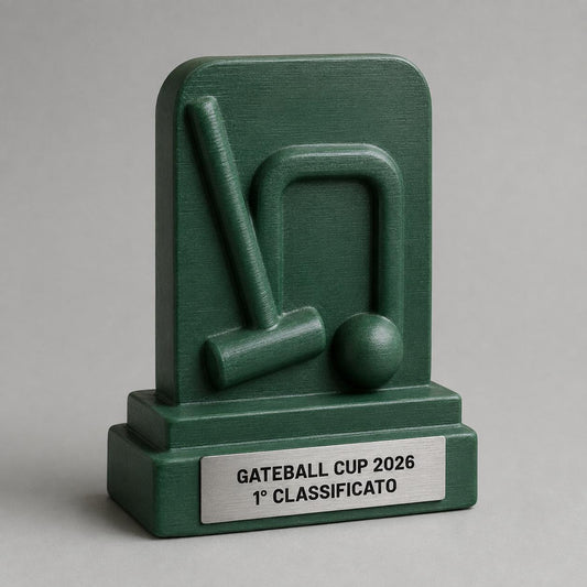 Trofeo Gateball Personalizzato, Premio Sportivo con Targhetta Incisa per Gare, Club, Squadre e Associazioni