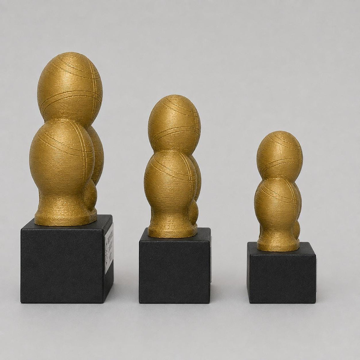 Set Podio Bocce Personalizzato 3 6 o 10 Trofei Petanque con Logo e Targhetta Incisa