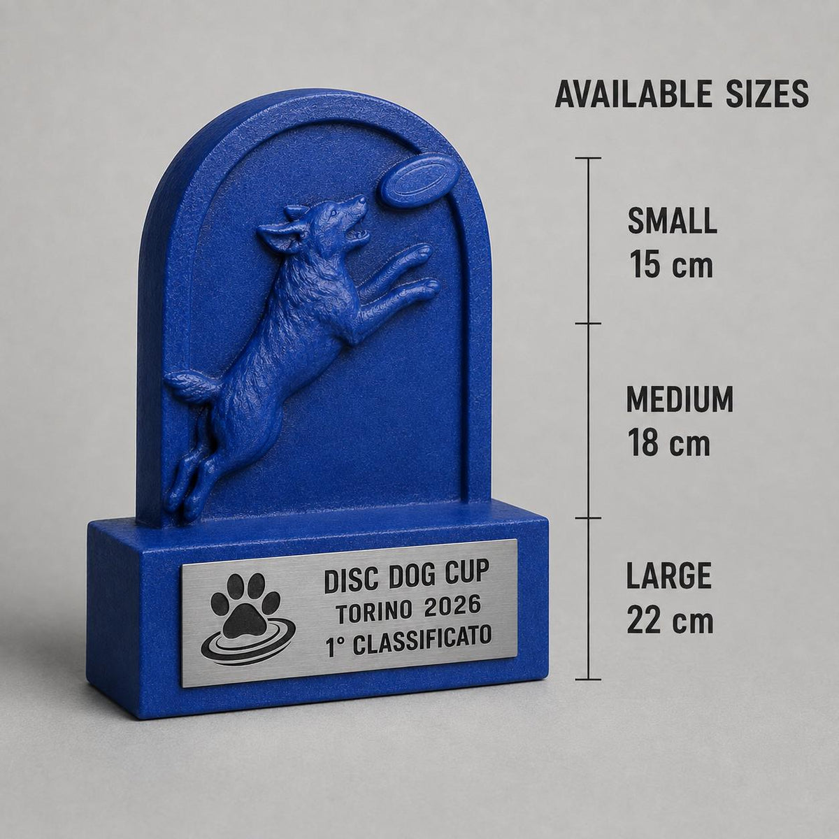 Trofeo Disc Dog Personalizzato, Premio Sportivo per Gare con Cane, Club, Associazioni ed Eventi