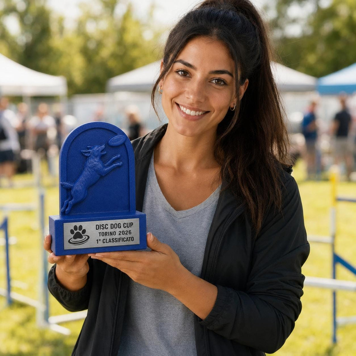 Trofeo Disc Dog Personalizzato, Premio Sportivo per Gare con Cane, Club, Associazioni ed Eventi